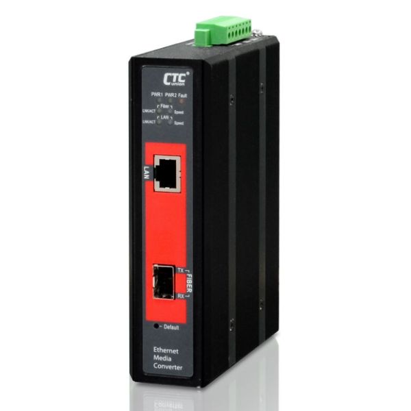CTCUNION IMC-1000MS-E - Managed Media Converter 10/100/1000Base-T(X) to 100/1000 Base-X SFP. -20C 75C