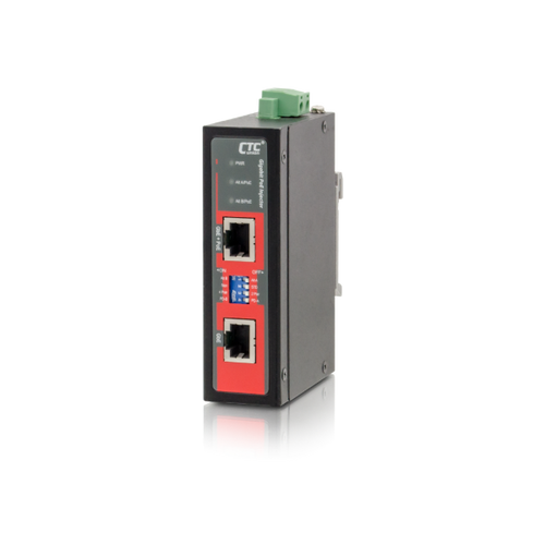 INJ-IG01-PHE - CTCUNION INJ-IG01-PHE - 1 Port Gigabit 48V DC PoE Injector. -40C 75C. PoE+ power budget 48V DC/60W. Power