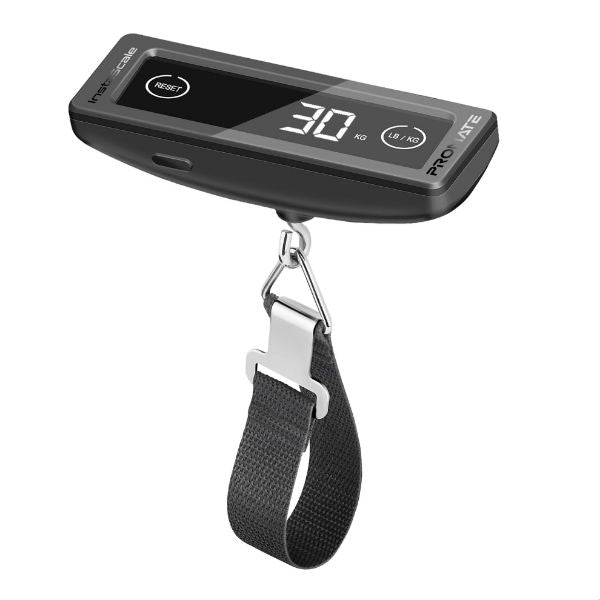 PROMATE INSTASCALE - Portable High-Accuracy Digital Luggage Scale with Touch Scree LCD. 40KGs Max Capacity