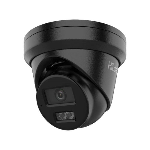 IPC-T381H-MU-BLK - HILOOK IPC-T381H-MU-BLK - 8MP IP POE Turret Camera w/ 2.8mm Fixed Lens. H265. IR up to 30m. Built-in Audio Mic.
