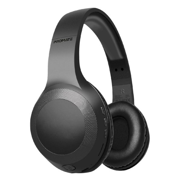 PROMATE LABOCA-BLK - Deep Base Bluetooth V5.0 Wireless Over-ear Headphones. Up to 5 Hours Playback