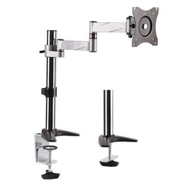 BRATECK LDT11-C012 - 13-27'' Single Monitor Desk Mount Max Load 8kgs Rotate Extend Tilt Swivel. Max Arm