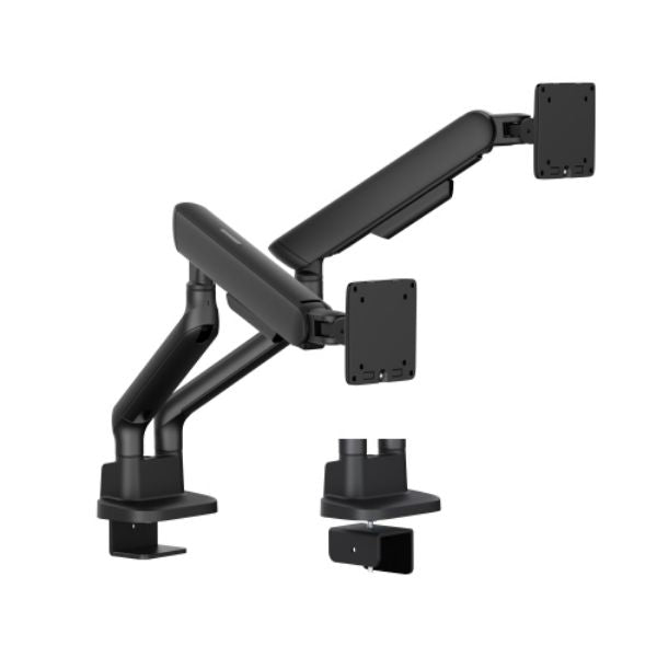 BRATECK LDT118-C024-B - 17"-35" Elite Dual Screen Mechanical Spring Monitor Arm. Max Load 2x 11Kgs, Black