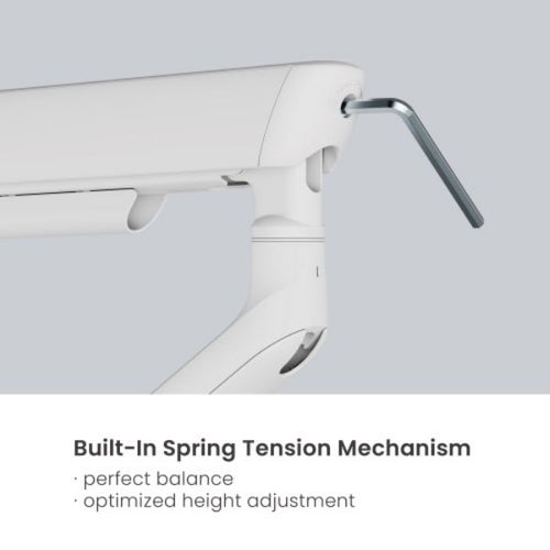 LDT118-C024-W - BRATECK LDT118-C024-W - 17"-35" Elite Dual Screen Mechanical Spring Monitor Arm. Max Load 2x 11Kgs, White