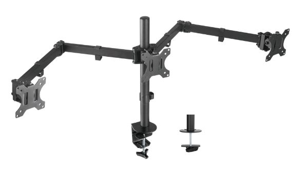 BRATECK LDT12-C034N - 13''-27'' Triple Monitor Economy Desk Mount Bracket Detachable VESA Max 7kgs Per