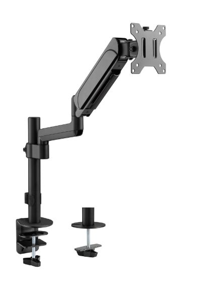BRATECK LDT48-C012 - 17''-32'' Pole-Mounted Gas Spring Single Monitor Desk Bracket w/ Detachable Plate