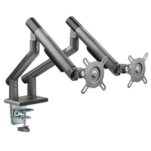 LDT49-C024-SG - BRATECK LDT49-C024-SG - 17-32'' Dual Premium Slim Aluminium Spring-Assisted Desk Mount Monitor Arm.