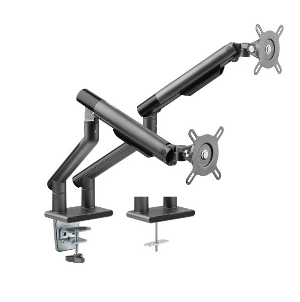 BRATECK LDT49-C024-SG - 17-32'' Dual Premium Slim Aluminium Spring-Assisted Desk Mount Monitor Arm.
