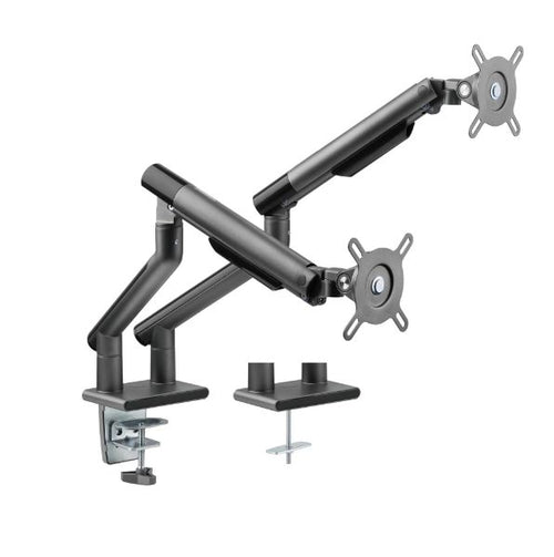 LDT49-C024-SG - BRATECK LDT49-C024-SG - 17-32'' Dual Premium Slim Aluminium Spring-Assisted Desk Mount Monitor Arm.