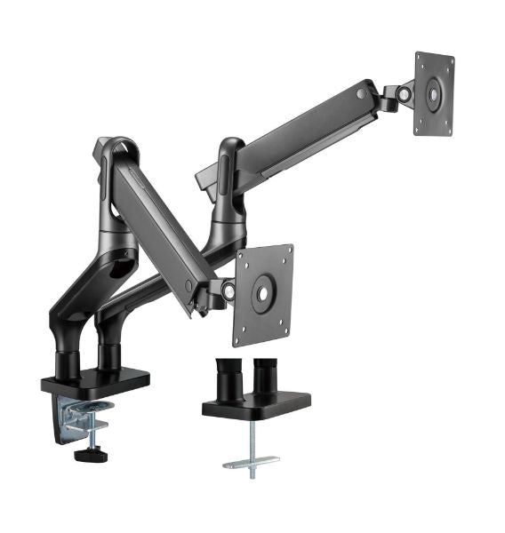 BRATECK LDT50-C024 - 17''-32'' Premium Aluminium Dual Spring-Assist Desk Mount Monitor Arm. Supports VESA