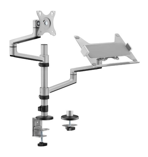 LDT72-C024ML - BRATECK LDT72-C024ML - 17''-32'' Dual Arm Premium Articulating Monitor Arm Tray Arm Extension 466mm