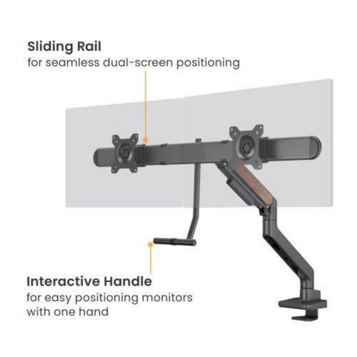 LDT81N-C022 - BRATECK LDT81N-C022 - 17''-32'' Gas Spring Dual Monitor Arm. Detachable VESA Built-in Cable