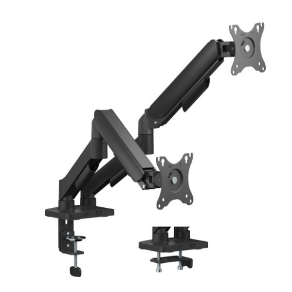 BRATECK LDT97-C024E - 17"-32" Dual Monitor Mechanical Spring Monitor Arm. Max Load 2x 9Kgs, Black