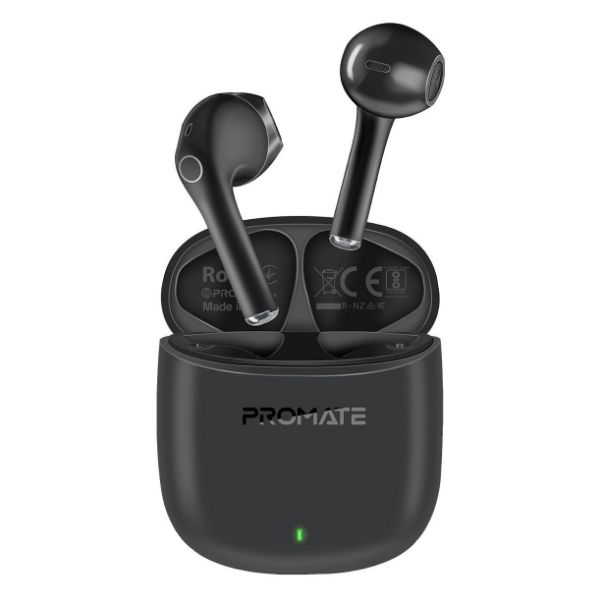 PROMATE LIMA-BLK - In-Ear HD Bluetooth Earbuds Intellitouch & 260mAh Charging Case. Ergonomic Fit