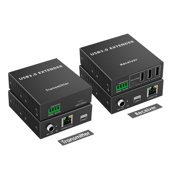 LENKENG LKV300USB - 4-Port USB-A 3.0 Extender Over Cat5e/6/7 Network Cable. Extend up to 90m (Cat6a)