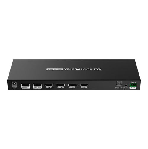 LKV422 - LENKENG LKV422 - 4-In-2-out HDMI Matrix Switch Supports 4096x2160@60Hz HDR RSR-232, Remote Control