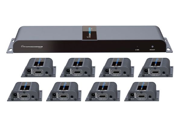 LENKENG LKV718PRO - 1-In-8-Out 1080P HDMI Extender 1x HDMI 8x RJ45 out Compatible w/ CAT6/6a/7 Cables