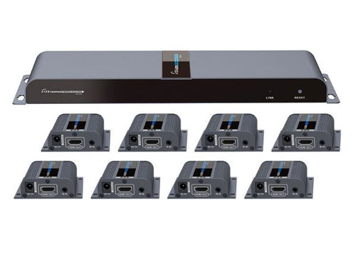 LKV718PRO - LENKENG LKV718PRO - 1-In-8-Out 1080P HDMI Extender 1x HDMI 8x RJ45 out Compatible w/ CAT6/6a/7 Cables
