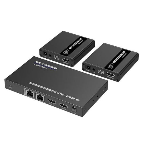 LKV722P - LENKENG LKV722P - 1-In-2-Out 4K@30Hz HDMI Extender 1x HDMI 2x RJ45 out Compatible w/ CAT6/6a/7 Cables