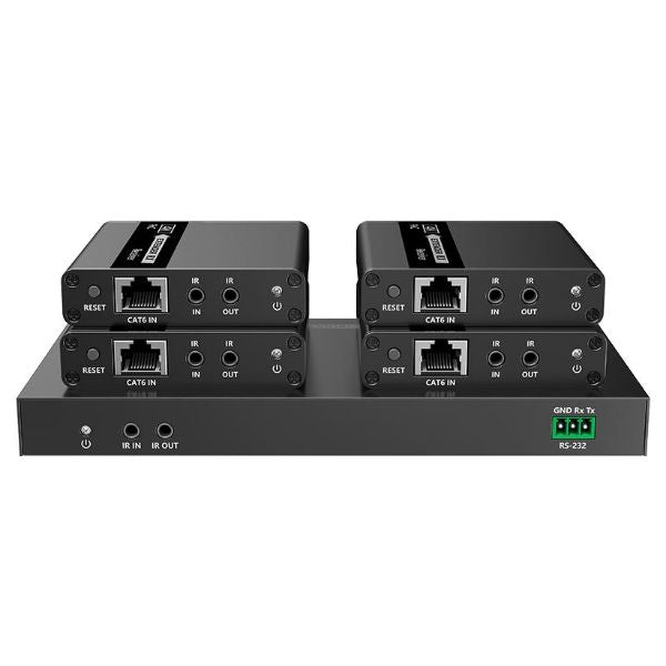 LENKENG LKV724P - 1-In-4-Out 4K@30Hz HDMI Extender. 1x HDMI 4x RJ45 out Compatible w/ CAT6/6a/7 Cables