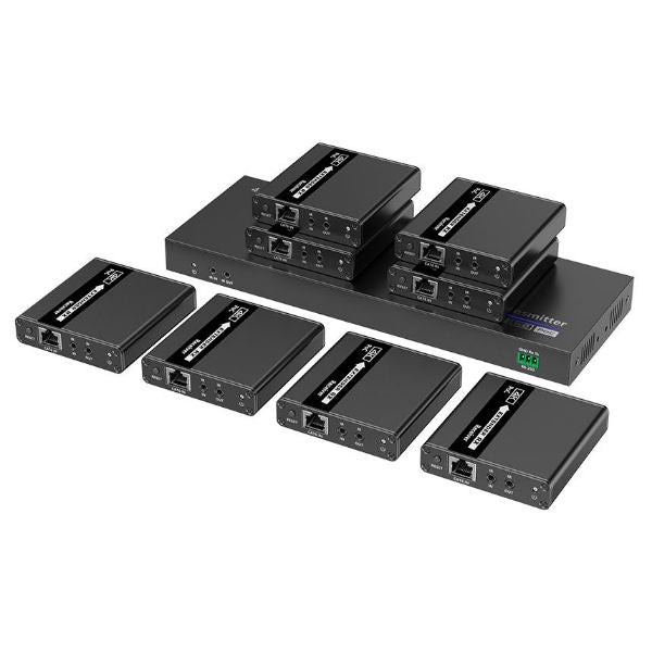 LENKENG LKV728P - 1-In-8-Out 4K@30Hz HDMI Extender. 1x HDMI 8x RJ45 out Compatible w/ CAT6/6a/7 Cables