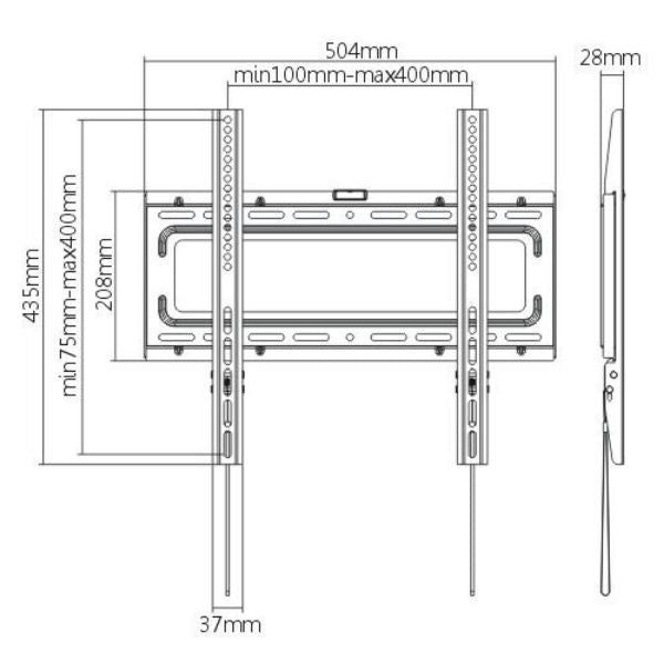 BRATECK LP46-44F - 32''-55'' Fixed TV Wall Mount Max load: 50Kgs VESA Support