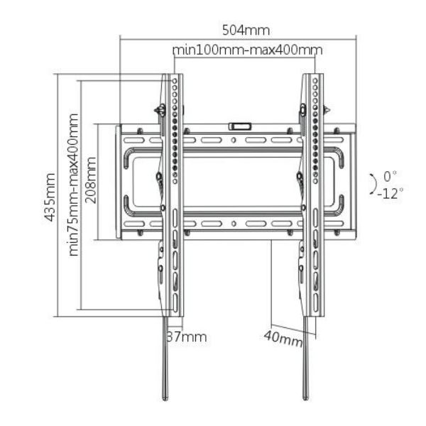 BRATECK LP46-44T - 32-75'' Tilt TV wall mount bracket Max load: 50kg VESA