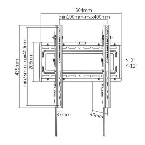 LP46-44T - BRATECK LP46-44T - 32-75'' Tilt TV wall mount bracket Max load: 50kg VESA