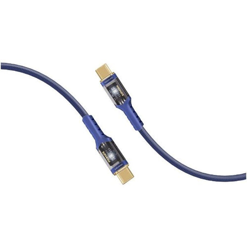 LUCIDLINE-CC120N - PROMATE LUCIDLINE-CC120N - 1.2m 100W PD USB-C to USB-C Ultra-Fast Cable 5A/20V Transparent Connectors. Suppor