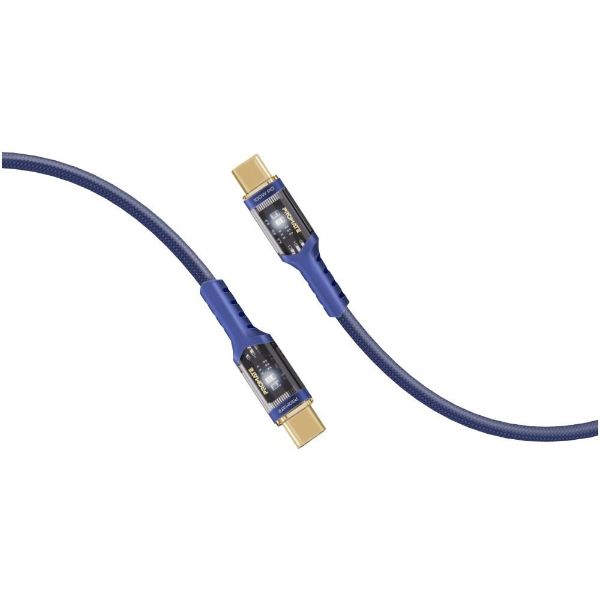 PROMATE LUCIDLINE-CC120N - 1.2m 100W PD USB-C to USB-C Ultra-Fast Cable 5A/20V Transparent Connectors. Suppor
