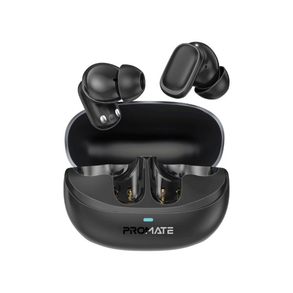 PROMATE LUSH-PRO-BLK - In-ear HD TWS BT Earbuds Intellitouch & 400mAh Charging Case. Ergonomic Fit