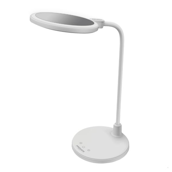 PROMATE LUXO - Flexible GooseneckLED Desk Lamp w RingLight Vanity Mirror & Touch Controls 3-LED Modes