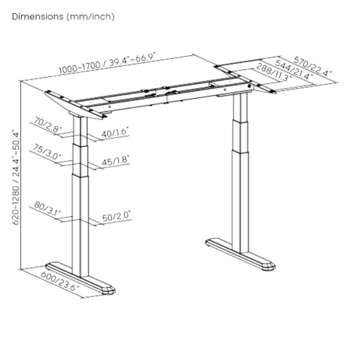 M06-23DE-AI-BLK - BRATECK M06-23DE-AI-BLK - Pro Smart Dual-Motor Sit Stand Desk w/ Intelligent APP Control. Programmable Height