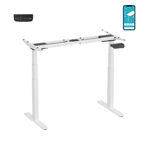 M06-23DE-AI-WHT - BRATECK M06-23DE-AI-WHT - Pro Smart Dual-Motor Sit Stand Desk w/ Intelligent APP Control. Programmable Height