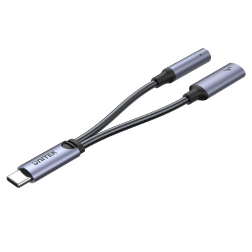 M205A - UNITEK M205A - 2-in-1 USB-C to 3.5mm Audio Jack & USB-C Charging Connect up to 60W Fast Charging.