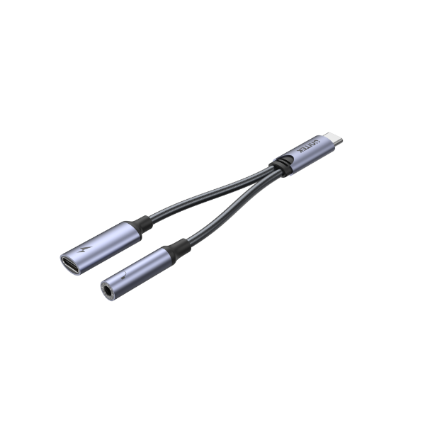 UNITEK M205A - 2-in-1 USB-C to 3.5mm Audio Jack & USB-C Charging Connect up to 60W Fast Charging.