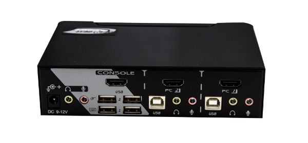 REXTRON MAAG-112 - 2 Port HDMI USB KVM Switch w/ Audio. USB Console. Full HD (1920x1080). 7.1 Channel