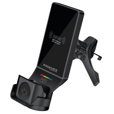 MAGDRIVE-TRIO - PROMATE MAGDRIVE-TRIO - 15W 3-in-1 MagSafe InCar Qi2 Phone Wireless Charging Mount. Includes Both Vent &