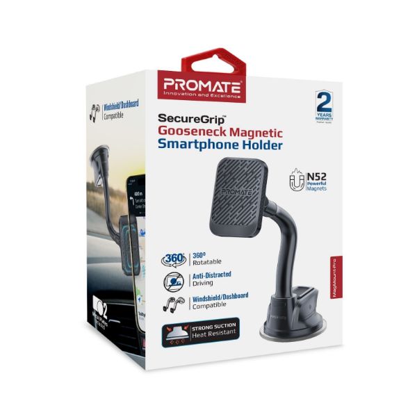 PROMATE MAGMOUNT-PRO - SecureGrip 360 Cradleless Flexible Magnetic phone Mount Holder.