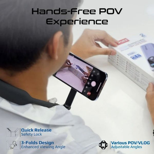 MAGVIEW - PROMATE MAGVIEW - MagSafe Neckband Phone Mount for Handsfree POV. Quick release Neck Lock Fixing