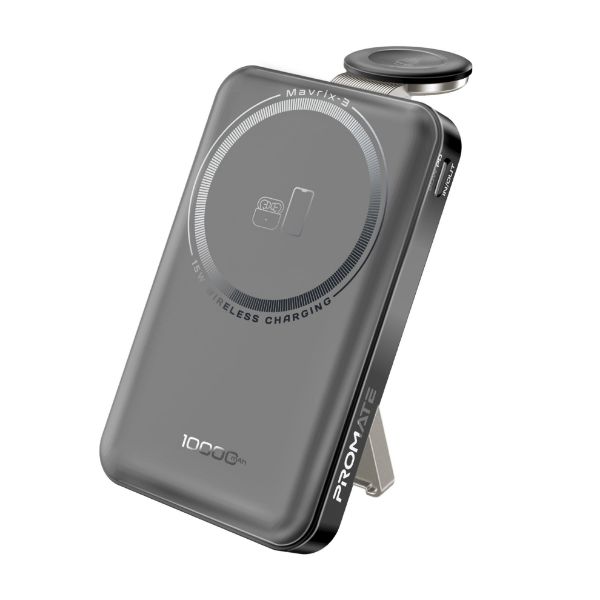 PROMATE MAVRIX-3 - 10000mAh 3-in-1 Smartphone & Apple Watch Charging PowerBank w Dual USB-C & Lightning Cable