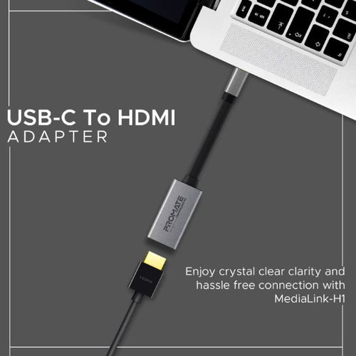 MEDIALINK-H1 - PROMATE MEDIALINK-H1 - USB-C to HDMI Adapter. Supports up to 4K@30Hz. Plug & Play. Input: USB-C Output: