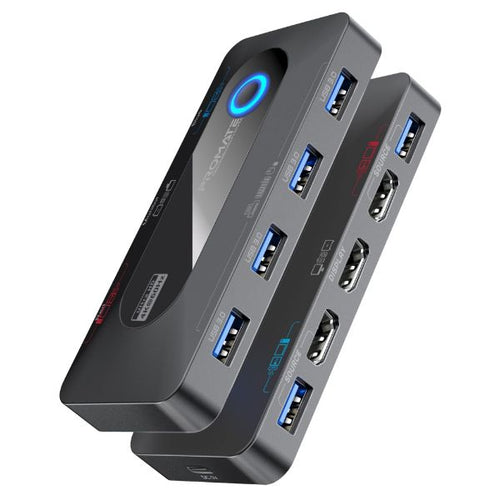 MEDIASWITCH-KVM - PROMATE MEDIASWITCH-KVM - KVM Switch w/ 4x USB-A 3.0 5Gbps Outputs & 4x HDMI 4K@60Hz Ports