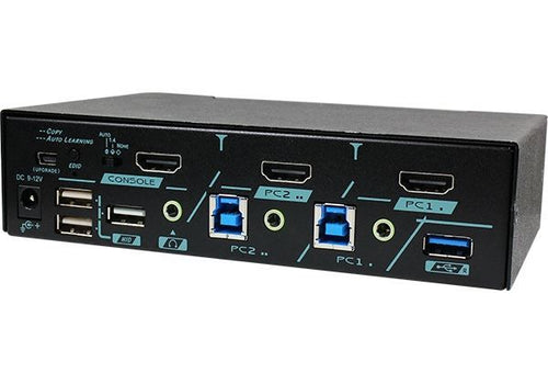 MKAG-G3112 - REXTRON MKAG-G3112 - 2 Ports True 4K HDMI KVM Switch w/ HDCP Engine USB 3.2 Audio Hotkey Control