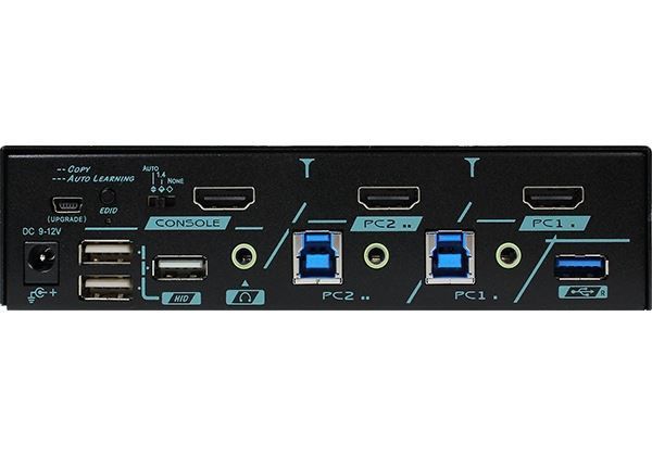 REXTRON MKAG-G3112 - 2 Ports True 4K HDMI KVM Switch w/ HDCP Engine USB 3.2 Audio Hotkey Control