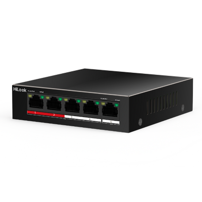 HiLook NS-0105P-35 - 4-Port 10/100 Fast Ethernet Unmanaged PoE Switch mit 35W. 4x 100 Mbit/s PoE-Ports