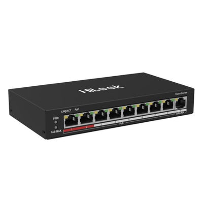 HiLook NS-0109P-60 – Unmanaged 8-Port 10/100 Fast Ethernet PoE-Switch mit 60W. 8x 100 Mbit/s PoE-Ports