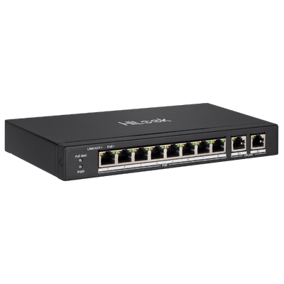 HiLook NS-0310P-60 - 8-Port 10/100 Fast Ethernet Unmanaged PoE Switch mit 60W, 8x 100Mbit/s PoE-Ports & 2x 100
