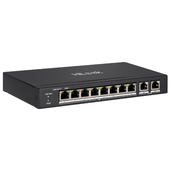 HiLook NS-0310P-60 - 8 Port 10/100 Fast Ethernet Unmanaged POE Switch w/ 60W 8x 100Mbps PoE ports & 2x 100