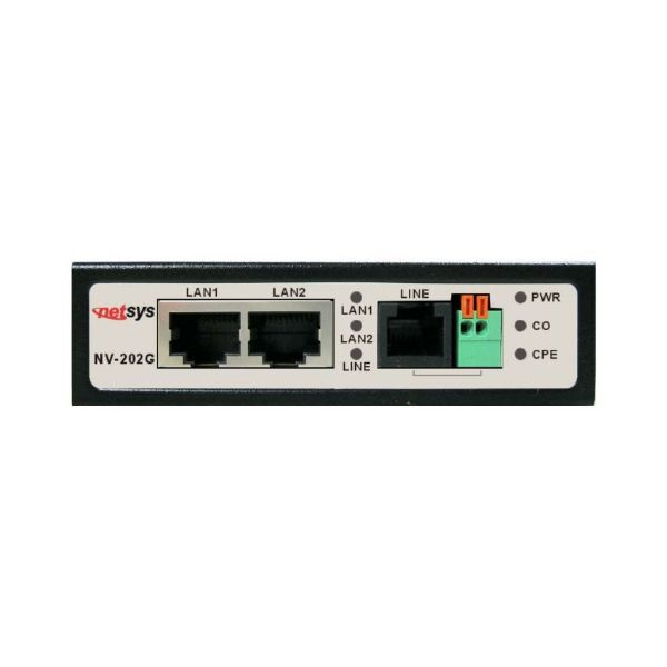 NETSYS NV-202G - 2 Giga LAN VDSL2 Extender. Symmetric LAN bridge copper. 100Mbps bridge over single